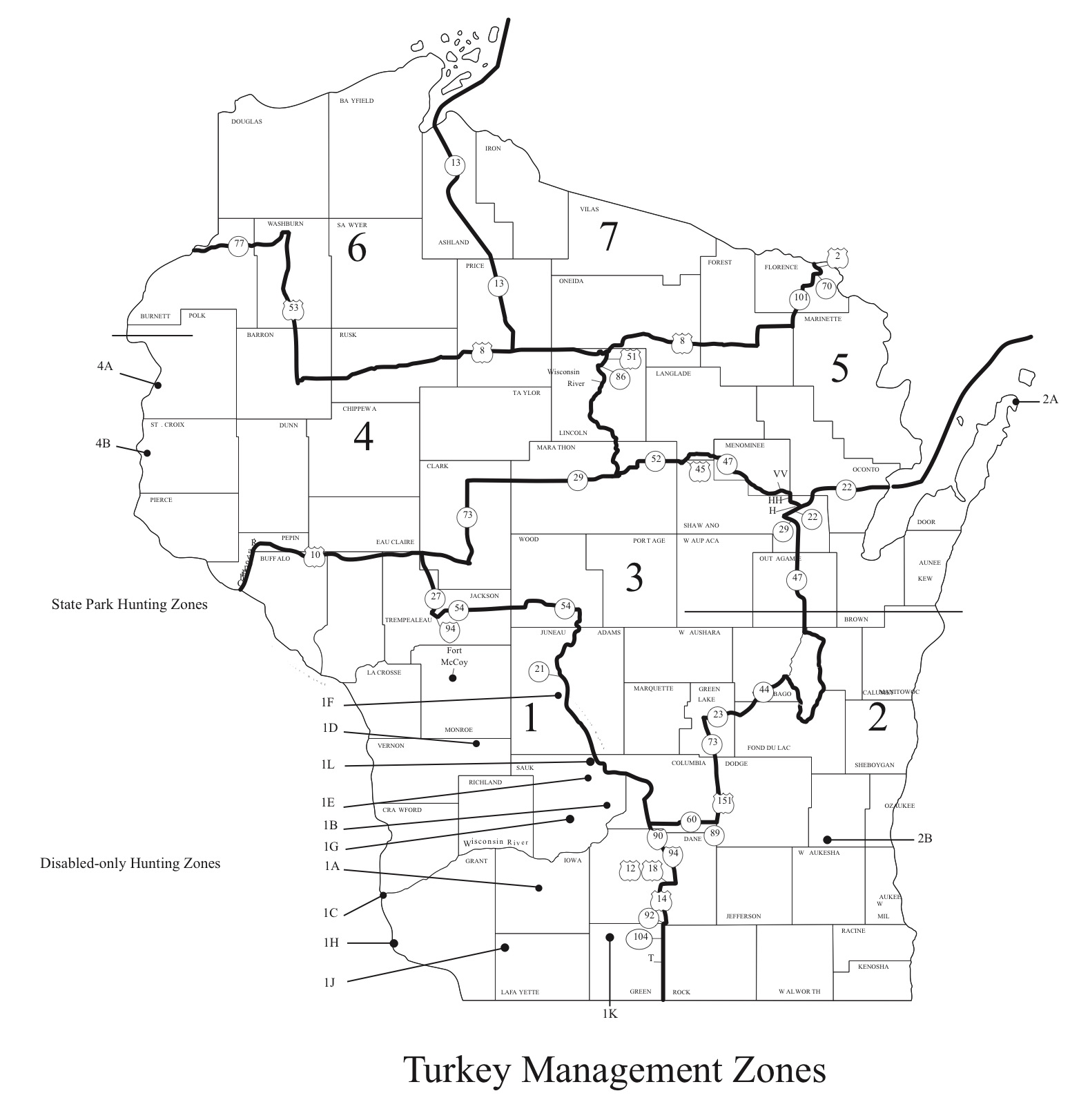 Wisconsin Turkey Hunting Zones