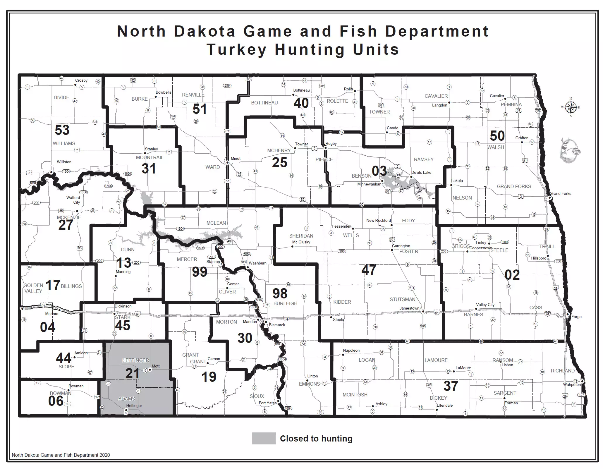 north-dakota-spring-turkey-zones